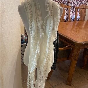 Charming Charlie Cream Knit Scarf